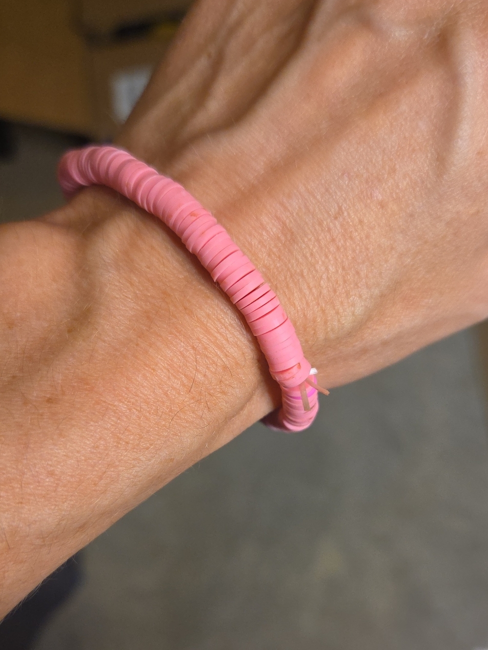 Pink Heishi Disc Stretch Bracelet - Lightweight Women Accessories